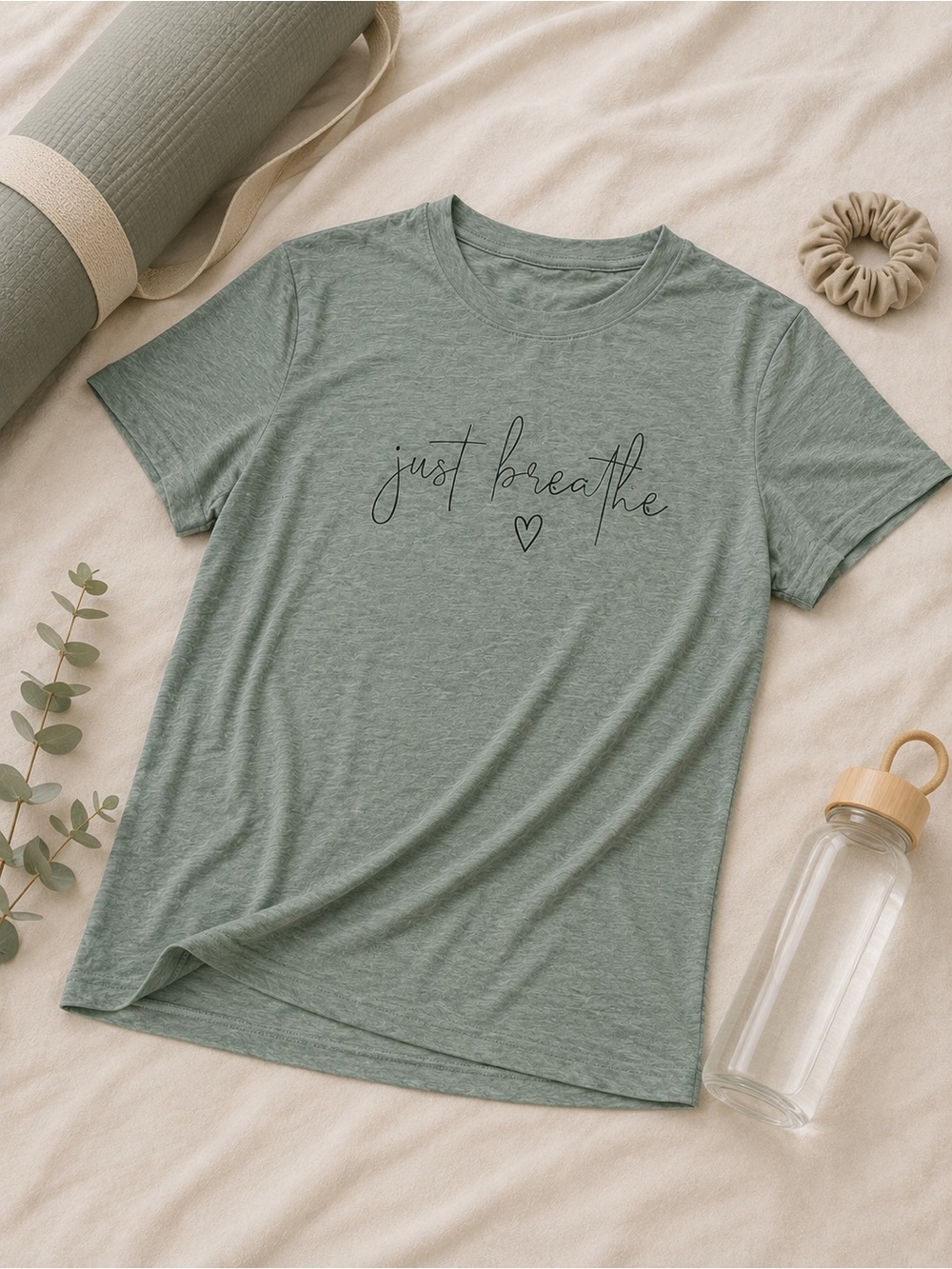 Calming Sage 'Just Breathe' Graphic Tee